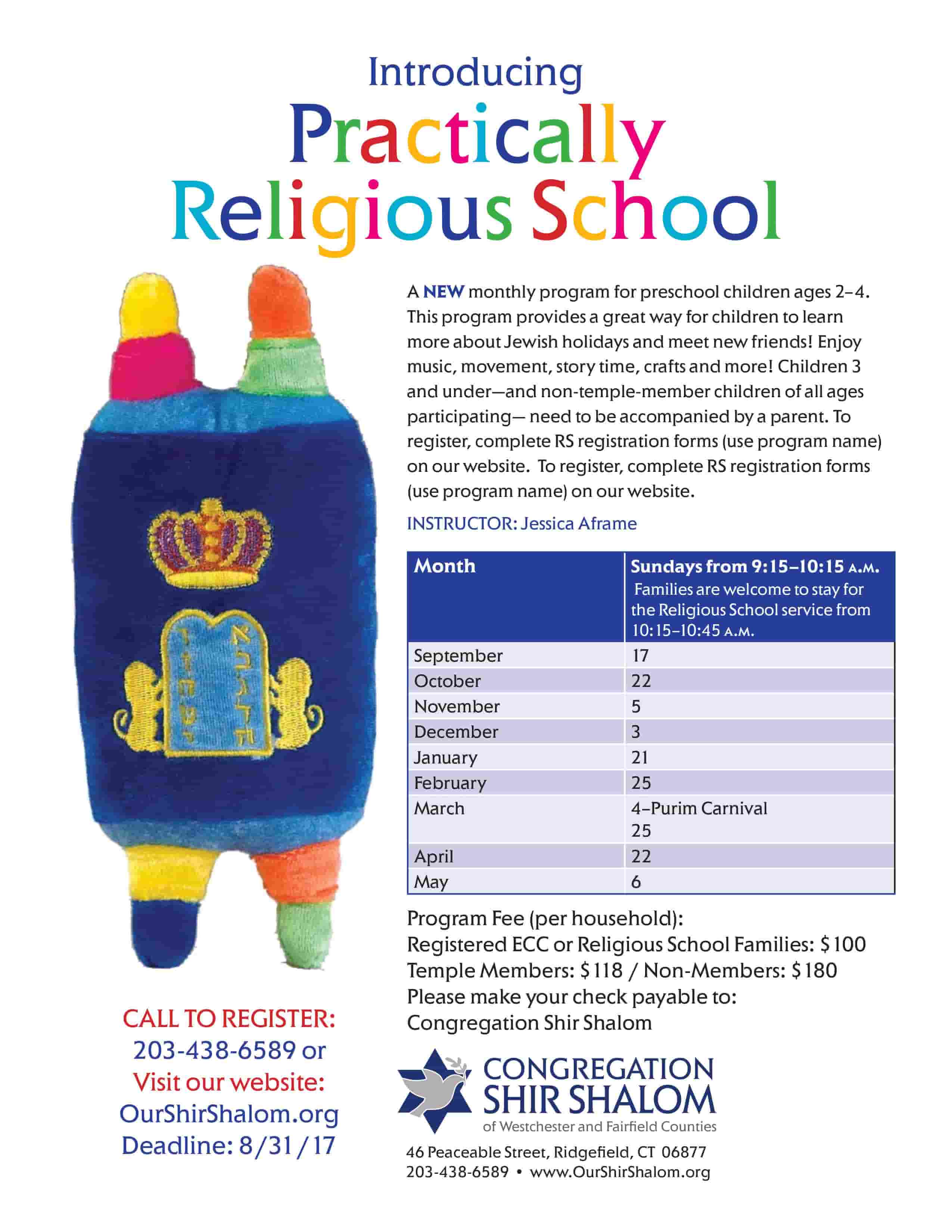 Practically Religious school ad flyer
