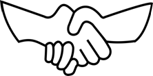 hand shake graphics bw